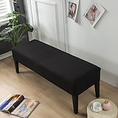 cheap Ottoman Cover-100% Dining Bench Cover Burgundy Removable Bench Slipcover Spandex High Stretch Bench Seat Furniture Protector Dining Chair Slipcovers for Living Room and Kitchen