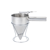 economico Attrezzatura da bar-imbuto a pistone in acciaio inox con supporto imbuto dosatore panna per cupcake al cioccolato strumento palline di polpo utensili da cucina