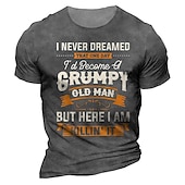 cheap Men&#039;s Funny T shirts-Men&#039;s Graphic Letter T Shirt Funny T Shirts Retro Shirts Short Sleeve T shirt 3D Print Crew Neck Shirt Vintage Fashion Classic Outdoor Casual Daily Black Blue Brown Summer Clothing Apparel S M L XL