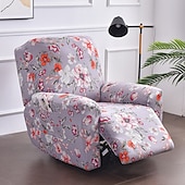 cheap Recliner Chair Cover-Stretch Recliner Covers Slipcover Graphic Print Anti-Slip Fitted Cover Couch Furniture Protector with Elastic Bottom(Include 1 Backrest Cover, 1 Seat Cover, 2 Armrest Cover)