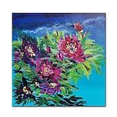 お買い得  花/植物画-ハング塗装油絵 手描きの 方形 静物画 花柄 / 植物の 近代の 内枠を含めます