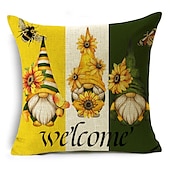 abordables style floral &amp; végétal-été abeille double côté housse de coussin 1 pc doux décoratif carré taie d&#039;oreiller taie d&#039;oreiller pour chambre salon qualité supérieure lavable en machine intérieur coussin pour canapé canapé lit