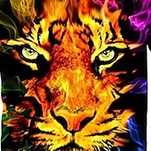 billiga Pojkens 3D-djur-Barn Pojkar T-shirt Kortärmad 3D-tryck Tiger Djur Crewneck Regnbåge Barn Blast Vår Sommar Aktiv Mode Dagligen Dagligen Utomhus Normal 3-12 år