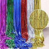 economico Il signor e la signora matrimonio-Tende con frange in lamina di orpello metallizzato oro, 3,28 x 6,5 piedi stelle filanti per cabine fotografiche dorate, oggetti di scena per cabine fotografiche, per tende da parete per porte di