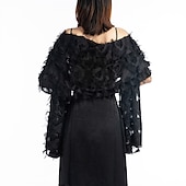 voordelige Sjaals-Sjaal &amp; Omslagdoek Omslagdoeken Damesomslag Elegant Bruids Zonbescherming Mouwloos Polyester Bruiloftsomslagen Met Kwastje Voor Bruiloft Zomer