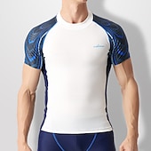 abordables Lycra de surf-Homme Maillot Anti UV Tee-shirt de Baignade Protection solaire UV UPF50+ Séchage rapide Manches Courtes Tee-shirts anti-UV, tops thermiques Top Natation Surf Plage Sports nautiques Imprimé Eté