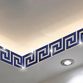 رخيصةأون ورق جدران-خلفيات باردة خط الدليل الموجي جدار جدارية الحدود قشر والعصا ذاتية اللصق الفينيل الحديثة الجدار ملصق لغرفة 10 سم (4 &#039;&#039;) × 10 سم (4&#039;&#039;) × 10 قطع