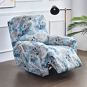 cheap Recliner Chair Cover-Stretch Recliner Covers Slipcover Graphic Print Anti-Slip Fitted Cover Couch Furniture Protector with Elastic Bottom(Include 1 Backrest Cover, 1 Seat Cover, 2 Armrest Cover)