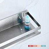 abordables Étagères de salle de bains-Caddie de douche salle de bains cuisine support de rangement tenture murale 304 support de rangement en acier inoxydable salle de bains cuisine fournitures support de rangement multifonctionnel