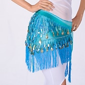billige Magedanskostyme-Magedans Dansetilbehør Belte Glimmer Holder Ledning Dusk Dame Trening Ytelse Høy Paljetter Polyester