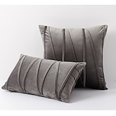 billige Trender innen puter-dekorative kasteputer putetrekk stripet fløyel moderne dekorative solide putetrekk putevar myk koselig til seng sofa sofa bil stue rosa blå salvie grønn brent oransje