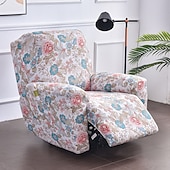 cheap Recliner Chair Cover-Stretch Recliner Covers Slipcover Graphic Print Anti-Slip Fitted Cover Couch Furniture Protector with Elastic Bottom(Include 1 Backrest Cover, 1 Seat Cover, 2 Armrest Cover)