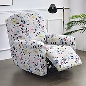 cheap Recliner Chair Cover-Stretch Recliner Covers Slipcover Graphic Print Anti-Slip Fitted Cover Couch Furniture Protector with Elastic Bottom(Include 1 Backrest Cover, 1 Seat Cover, 2 Armrest Cover)