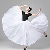 voordelige Ballroom danskleding-Ballroomdansen Rokken Pure Kleur Dames Prestatie Alledaagse kleding Polyester