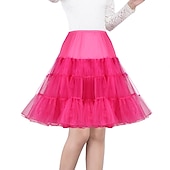 cheap Petticoat-Princess Lolita 1950s Knee Length Petticoat Hoop Skirt Tutu Under Skirt Solid Colored Women&#039;s Bachelorette Party Petticoat