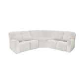 abordables Fauteuils inclinables, à oreilles-Housses de canapé inclinables en forme de L, housses de canapé d&#039;angle bordeaux en velours extensible pour canapé inclinable, lavables et douces (housse de dossier 4 pièces)&amp;amp;housse de siège, 1