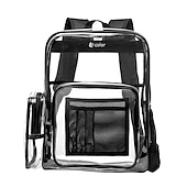 cheap Bookbags-Clear Backpack F-color Large Clear Backpack Heavy Duty PVC Transparent Clear Bag for Stadium School Back to School Gifts