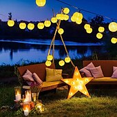 cheap Solar String Lights-Solar LED Lantern String Lights – Waterproof Outdoor String Fairy Lights 1.5M to 3M, Christmas Window Decoration Warm White Bulbs for Outdoor Garden, Party, and Patio Decor