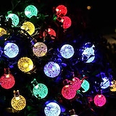 cheap Solar String Lights-Solar String Lights LED Outdoor Lights 6.5m 30 LEDs Set Mounting Bracket Warm White Wedding Party Holiday Patio Garden 3V