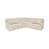 abordables Fauteuils inclinables, à oreilles-Housses de canapé inclinables en forme de L, housses de canapé d&#039;angle bordeaux en velours extensible pour canapé inclinable, lavables et douces (housse de dossier 4 pièces)&amp;amp;housse de siège, 1