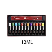 cheap Painting, Drawing &amp; Art Supplies-cross-border acrylic paint 18-piece set 12 ml 12-color spikes flat peak brush palette diy painting tools