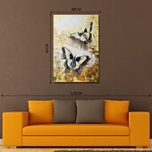 お買い得  油絵-ハング塗装油絵 手描きの 縦式 抽象画 近代の 内枠を含めます