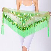 billige Magedanskostyme-Magedans Dansetilbehør Belte Glimmer Holder Ledning Dusk Dame Trening Ytelse Høy Paljetter Polyester