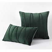 billige Trender innen puter-dekorative kasteputer putetrekk stripet fløyel moderne dekorative solide putetrekk putevar myk koselig til seng sofa sofa bil stue rosa blå salvie grønn brent oransje
