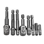 billiga borrsats-3 st/8 st 1/4 krom vanadin stål hylsa adapter bits set sexkantsskaft förlängningsborr stång sexkant bit set elverktyg