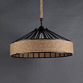 cheap Pendant Lights-30/40 cm Island Design Pendant Light LED Hemp Rope Metal Country Vintage Farmhouse Nordic Style 220-240V
