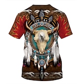 preiswerte Patriotisch-T-Shirt Anime 3D Retro Vintage T-Shirt Ärmel Retro 3D Gemischte Farbe für Herren Unisex Erwachsene 3D-Druck  für Karneval