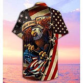 levne Pánská kolekce-Den nezávislosti 4. července Vlajka USA Anime Manga Havajské košile Anime 3D 3D Harajuku Grafika Pro Pro páry Pánské Dámské Dospělé Plesová maškaráda Zpátky do školy 3D tisk Festival