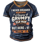 halpa Miesten hauskat T-paidat-Miesten Sukupuolineutraali Kirjain Graafiset tulosteet T-paita Slogan T-paidat Grumpy Old Man T-paita Lyhythihainen T-paita 3D-tulostus Tiukka pyöreä kaula-aukko Paita Urheilu Suunnittelija Vapaa-aika