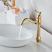 economico Classici-Rubinetto Lavabo Bagno Ottone Antico/Orb/Nichel Spazzolato Girevole Monocomando Rubinetti Vasca Monoforo