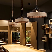 cheap Pendant Lights-30/40 cm Island Design Pendant Light LED Hemp Rope Metal Country Vintage Farmhouse Nordic Style 220-240V