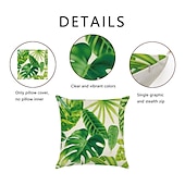 baratos estilo floral e plantas-conjunto clássico de 6 fronha de algodão / capa de almofada, novidade botânica clássica retro tradicional / clássica almofada de linho falso para sofá sofá-cama poltrona verde