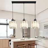 economico Lampadari-Lampadario a tre teste da 65 cm lampada a sospensione a led in cristallo metallo moderno lusso creativo lampada a sospensione