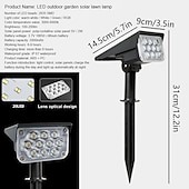 economico Fari Esterni-2pcs riflettore di paesaggio solare all&#039;aperto 2 modalità di luminosità 2 in 1 riflettore di paesaggio solare ip67 luce esterna solare impermeabile luci di via della luce del prato