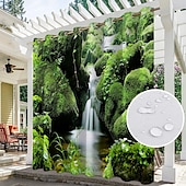 billiga Vattentäta gardiner-vattentäta inomhus utomhusgardiner för bröllop uteplats tjocka avskildhet grommet gardiner för bröllop sovrum, vardagsrum, veranda, pergola, cabana, 1 panel