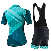 economico Set di abbigliamento da donna-Per donna Maglia con salopette corta da ciclismo Maglia con pantaloncini da ciclismo Manica corta Ciclismo da montagna Cicismo su strada Nero Rosso Blu Pop art Strisce Bicicletta Asciugatura rapida