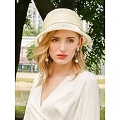 economico Cappelli per feste-eleganti fascinatori di lino dolce / cappelli con fiocco / copricapo da matrimonio / festa / sera di colore puro 1pc