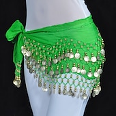 cheap Belly Dancewear-Belly Dance Hip Scarf Coin Sequin Women&#039;s Training Chiffon / Ballroom Gold Coin Belt