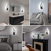 cheap Wall Lights-LED Wall Light Indoor Wall Lamp 2PCS Modern Acrylic Black Wall Mounted Wall Lamp Suitable for Home Office Bar AC85-265V