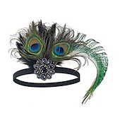 baratos Acessórios e mais-Retro Vintage Anos 20 Peça para Cabeça Baile de Máscara Faixa De Cabelo Estilo Melindrosa Normal O Grande Gatsby charleston Convidado do casamento Mulheres Dia Das Bruxas Carnaval Baile de Máscaras
