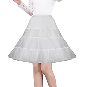 cheap Petticoat-Princess Lolita 1950s Knee Length Petticoat Hoop Skirt Tutu Under Skirt Solid Colored Women&#039;s Bachelorette Party Petticoat