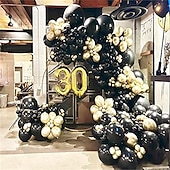 economico Stagione di Laurea-138 pz fai da te oro e nero ghirlanda palloncini kit con 18/12/10/inch metallico chromeballoons per la festa di compleanno celebrazione laurea addio al nubilato matrimonio baby shower cerimonia
