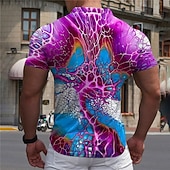 olcso Férfi geometrikus póló-Férfi Grafika Cipzáras pólóingek Golfing Rövid ujjú Pólóingek Galléros ingek Alkalmi Nyaralási viselet Rave Wear Party ruhák 3D nyomtatás Quarter Zip Polo Bíbor