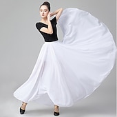 voordelige Ballroom danskleding-Ballroomdansen Rokken Pure Kleur Dames Prestatie Alledaagse kleding Polyester