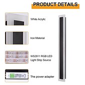 economico applique da esterno-rgb colorato dimming applique da parete led ws2811 ic lampada da parete con telecomando rf 15w acrilico alluminio applique per soggiorno camera da letto corridoio sfondo decor