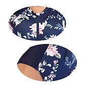 cheap Rash Guards-Women&#039;s Rash Guard One Piece Swimsuit UV Sun Protection Breathable Quick Dry Short Sleeve Bodysuit Bathing Suit Front Zip Swimming Surfing Beach Water Sports Floral Summer / Stretchy / Lightweight